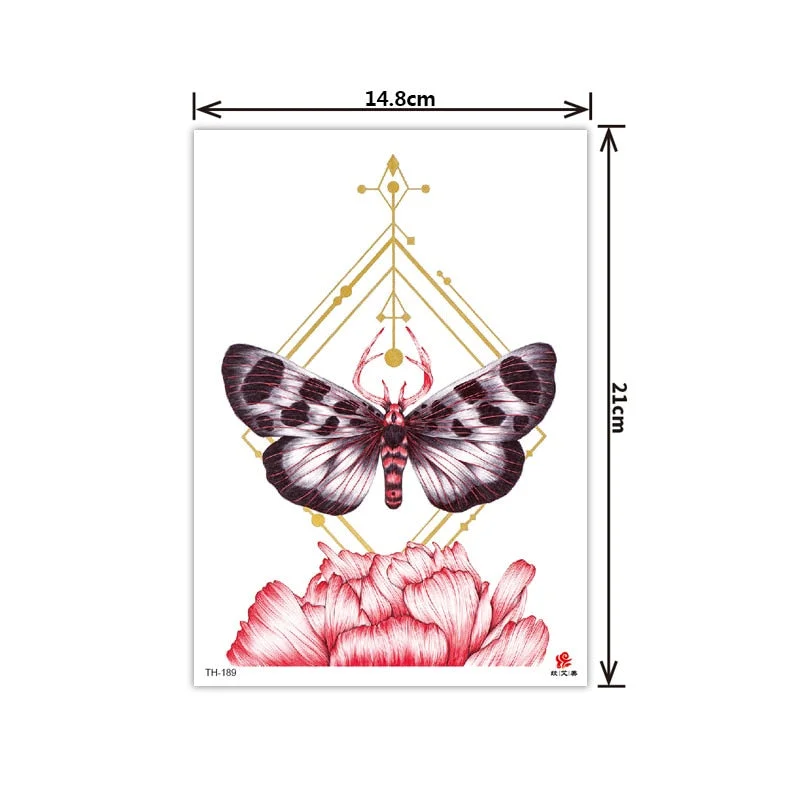 2021 New Plain Flower Arm Tattoo Sticker Flower Waterproof Tattoo Color Animal Tiger Tattoo Sticker