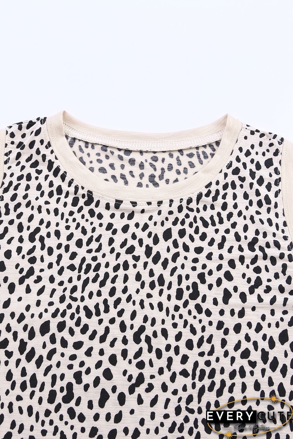 Leopard Print Round Neck Tank Top