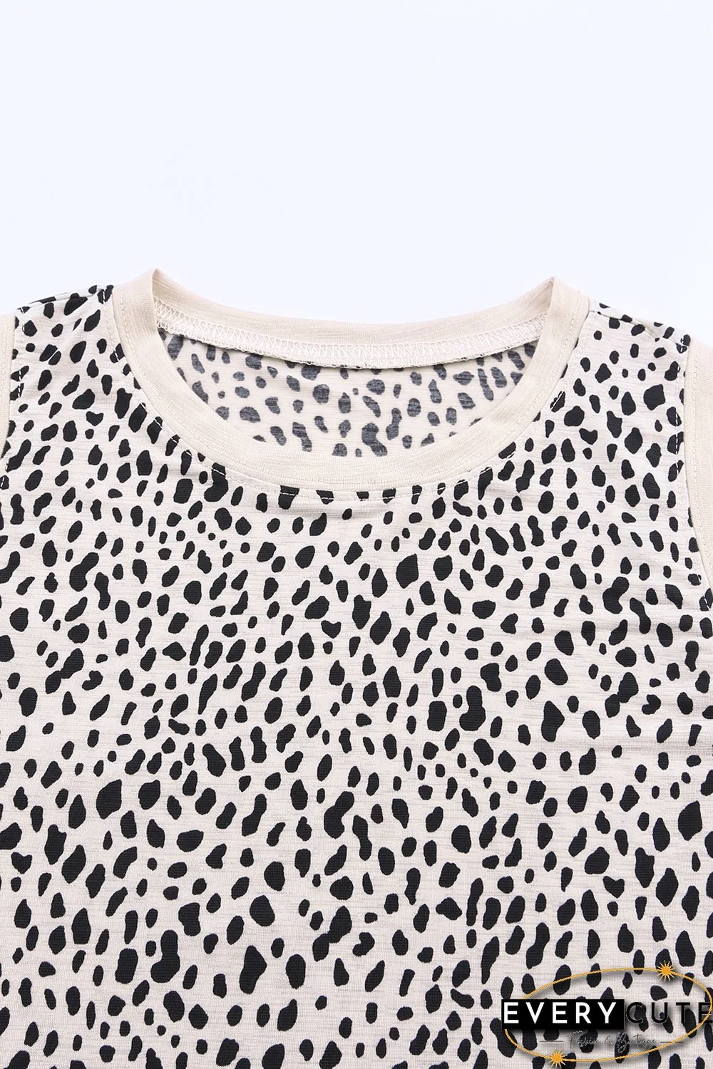 Leopard Print Round Neck Tank Top
