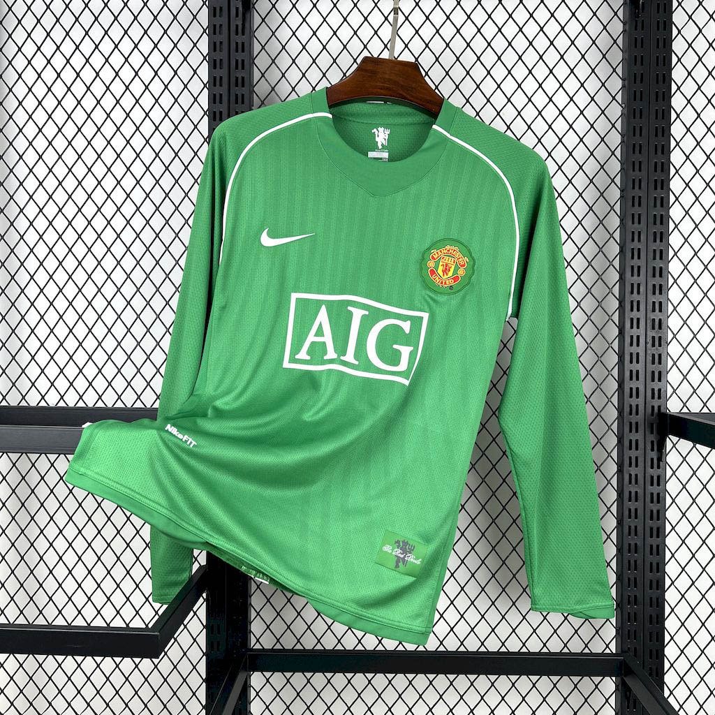 2007-2008 Retro Long Sleeve Manchester United Goalkeeper Football Shirt 1:1 Thai Quality- Maxi Kit