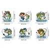(US Local)6Pcs Acrylic Special Shape Fishing Diamond Painting Fridge Magnet for Home Decor