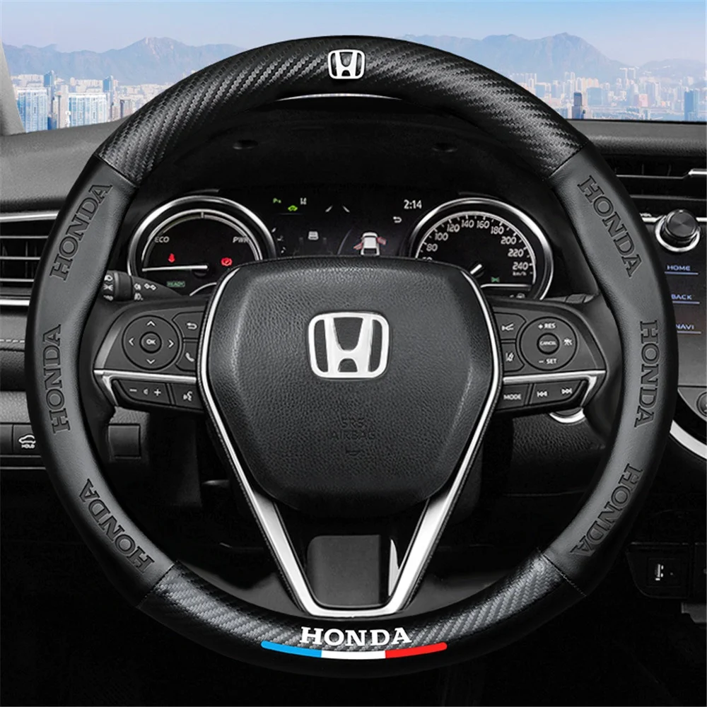 Car steering wheel cover genuine leather carbon fiber pattern special handle cover