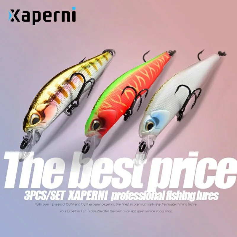 Xaperni 3pcs per set 63mm 5g Hot SP fishing lures professional UV colors minnow crank Magnet system wobbler model crank bait