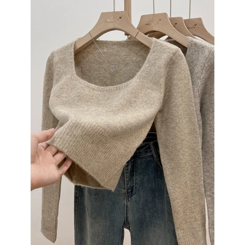 Uveng Uveng Soft Collar Knitted Knitted Women's Autumn Winter New Temperament Jacket Sweater Inside The Bottom Shirt Top