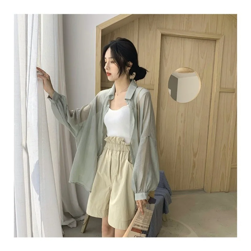 Uveng Uveng And Long Sun Protection Shirt Women 2024 Summer Long Sleeves Large-Size Breathable Thin Cardigan Coat Women Fashion Tops Up