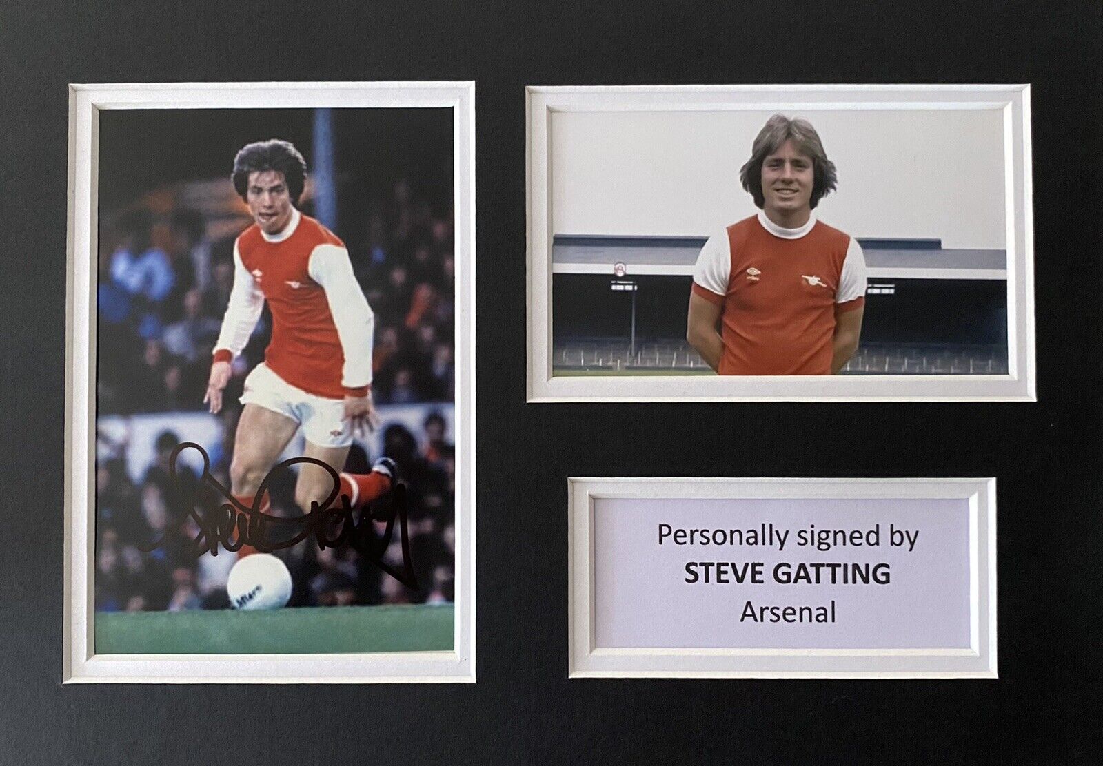 Steve Gatting Genuine Signed Arsenal Photo Poster painting In A4 Mount Display