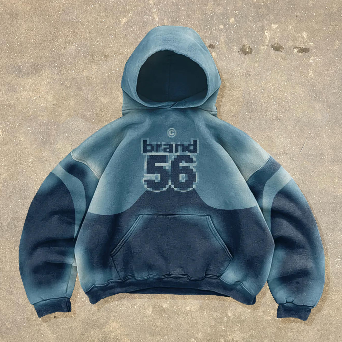 Fashionable Contrast Color Print Long Sleeve Hoodies