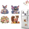 4PCS 2D/Flat Acrylic DIY Diamond Art Fridge Magnet Kit Devon Rex Design DIY Art Fridge Magnet Refrigerator Sticker Magnetic Diamond Art Decor Refrigerator Mailbox Home Decoration DIY Crafts
