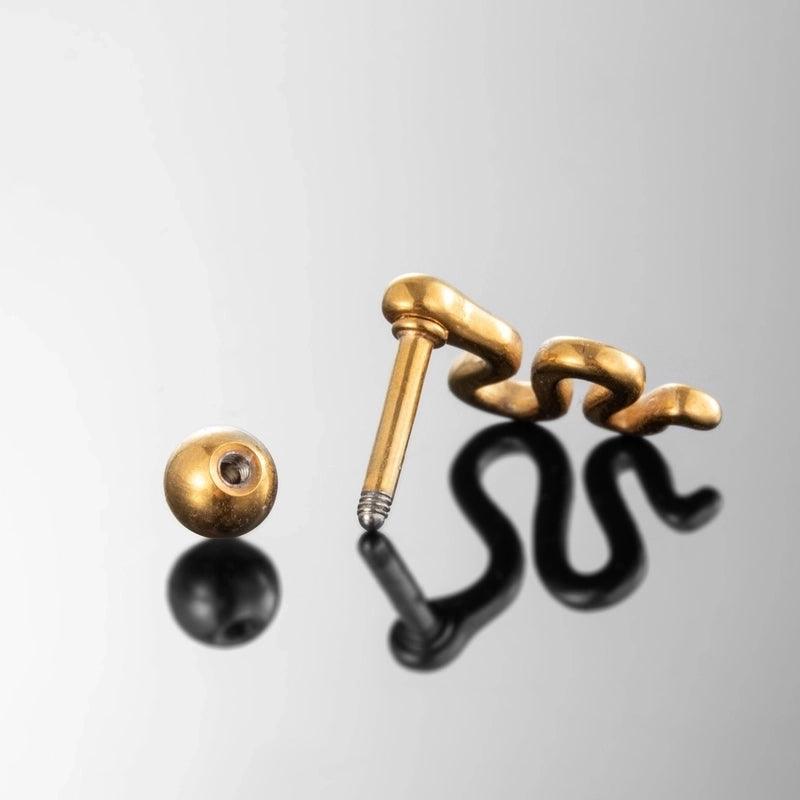 1 Piece Hip-Hop Rock Cool Style Snake 316 Stainless Steel Ear Studs