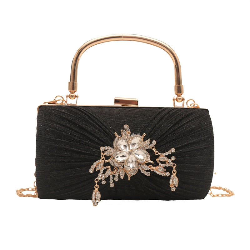 Women’s Pu Leather Solid Color Elegant Classic Style Square Clamp Handbag Crossbody Bag Evening Bag