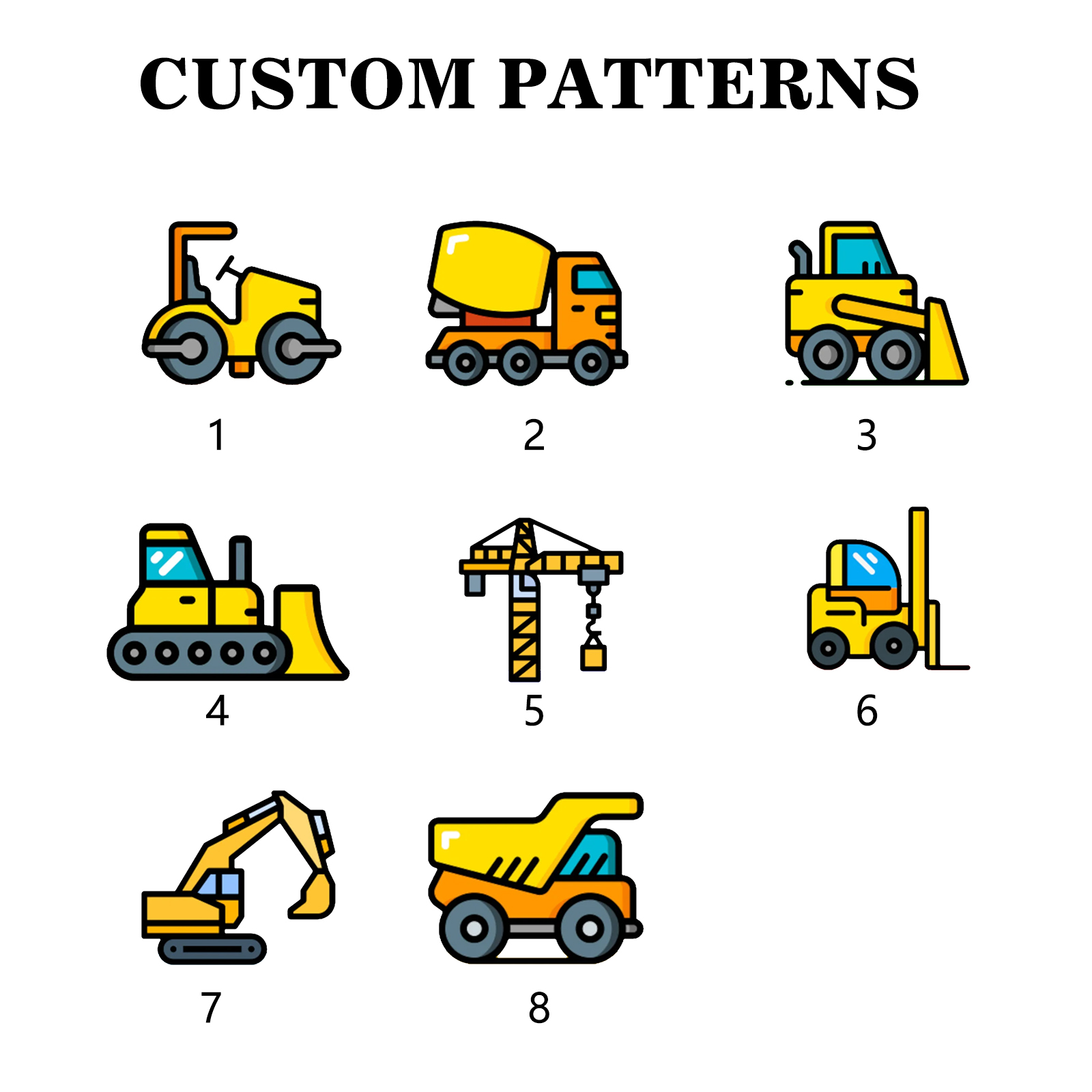 Astuccio per matite personalizzato con 1 nome e 1 veicolo da costruzione regalo per scuola elementare bambini