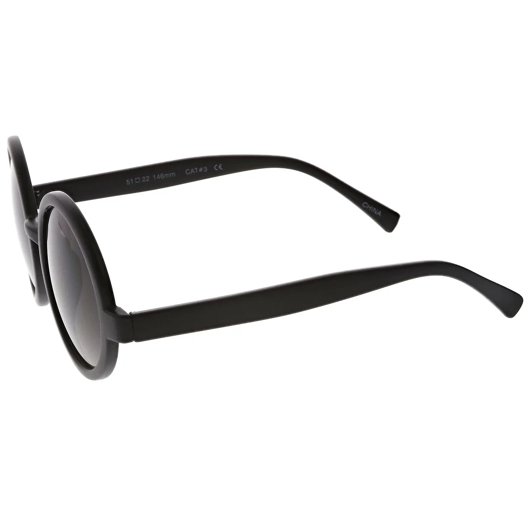 Classic Retro Horn Rimmed Neutral-Colored Lens Round glasses 52mm