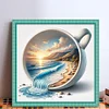 Sunset At Seaside Cup-11CT Stamped Cross Stitch 40*40cm/15.75*15.75in
