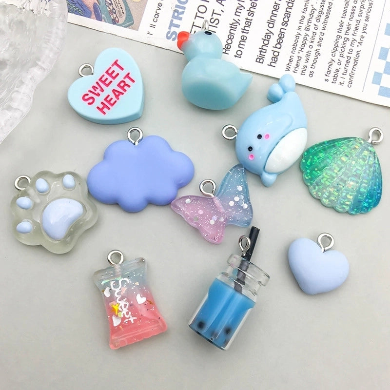 10 Models Per Model 1, 10/Pack Alloy Letter Heart Shape Shell Pendant