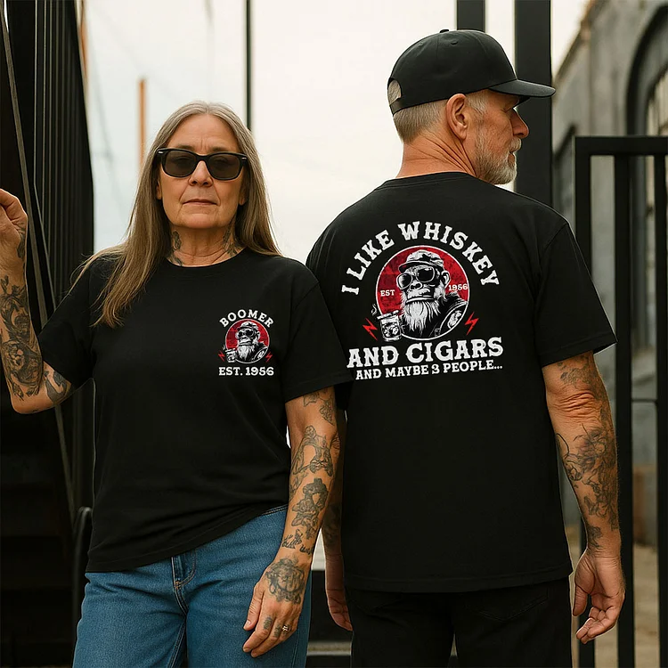 Boomer Customize T-shirt 100% Cotton, I Like Whiskey And Cigars Sweatshirt, Custom Year Of Birth Hoodie