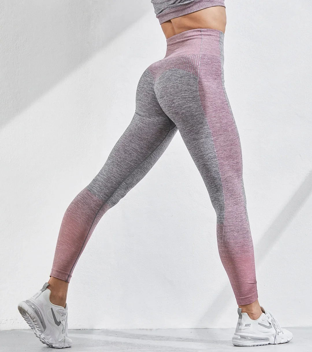 Seamless Outdoor Two Piece Set Women Long Sleeve Crop Top Sport Leggings Tracksuit Fitness Gym Suits For Women
