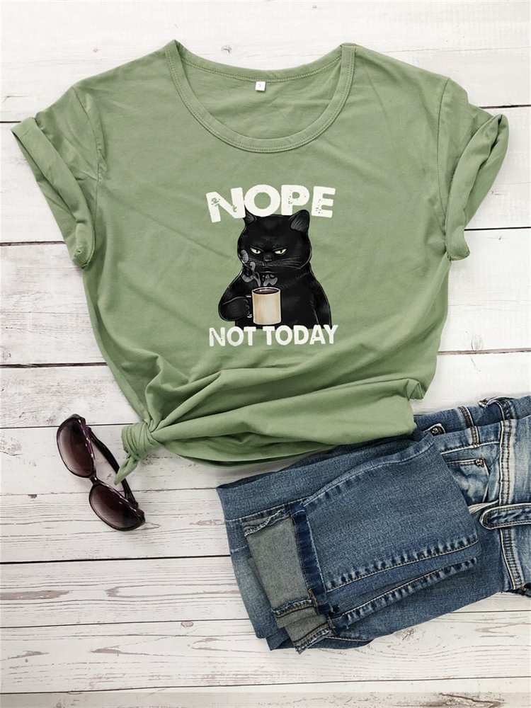 Artwishers Nope Not Today Funny Cat T Shirt