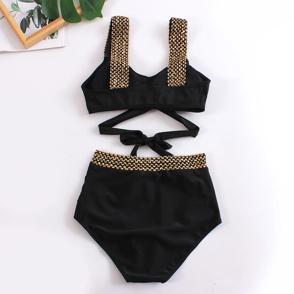 Uveng Uveng New Split Solid Color Swimsuit Female Bikini Triangle Sexy Slim Tall Waist Swimsuit