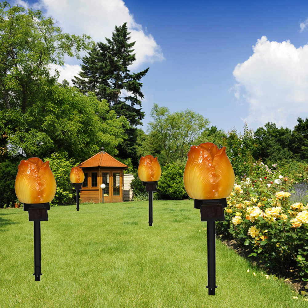 

LED Solar Resin Lotus Tulips Flower Stake-Landscape Light, 501 Original