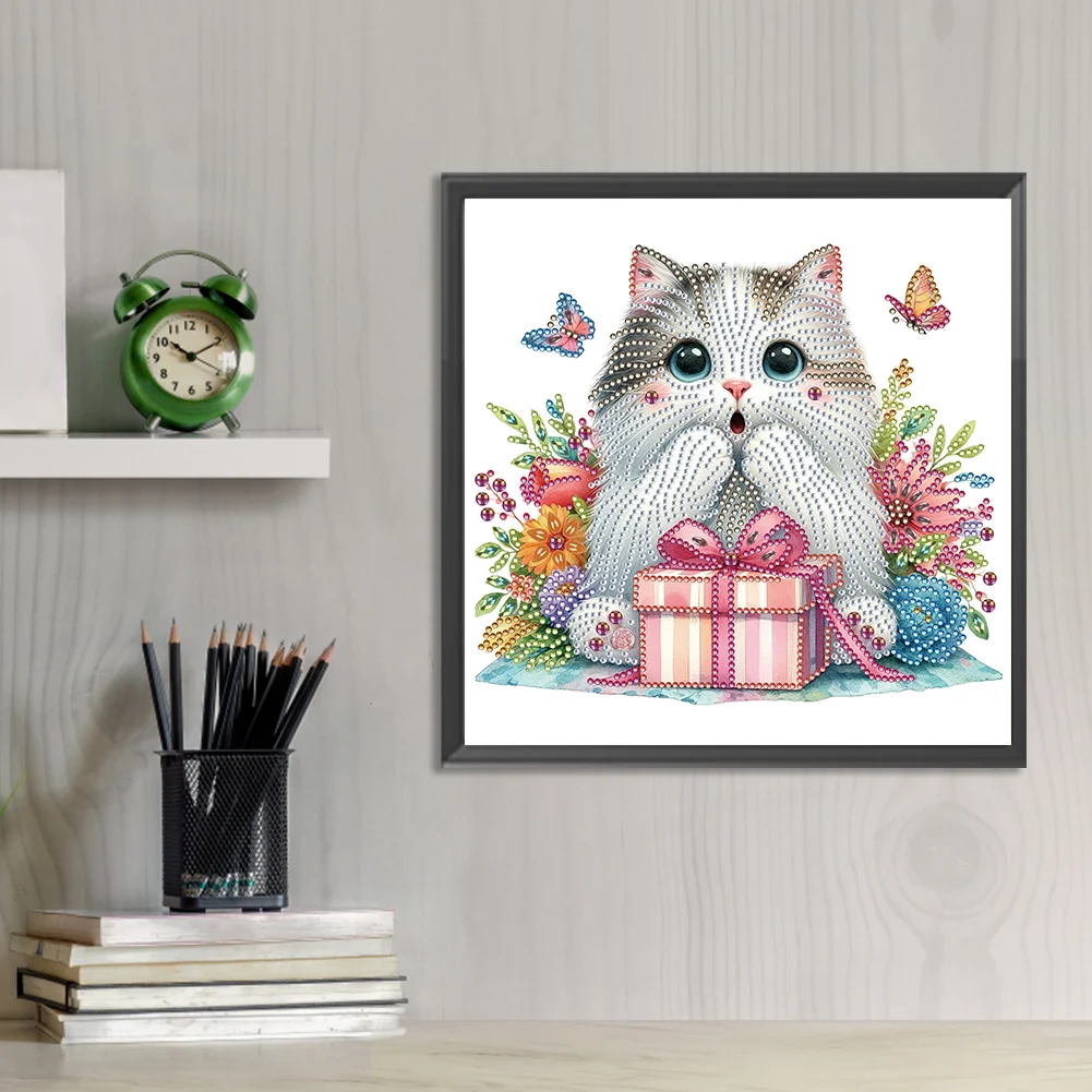 Special Shape Diamond Painting 30*30cm - Surprised Cat