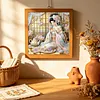 5D DIY Diamond Art Painting Kit Partial Drill Japanese(Tea Kimono Lady)