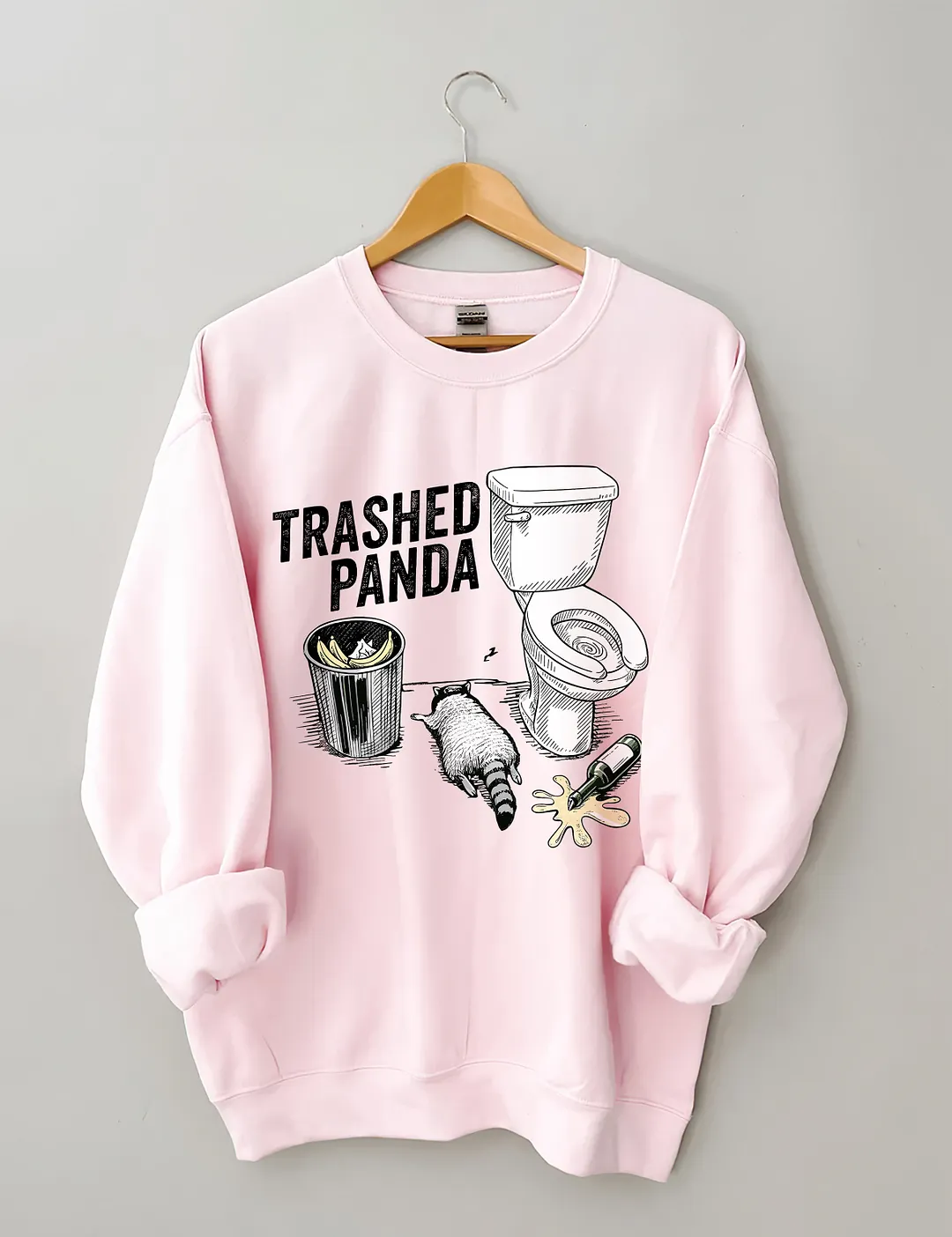 Trashed Panda Funny Drunk Raccoon Sweatshirt