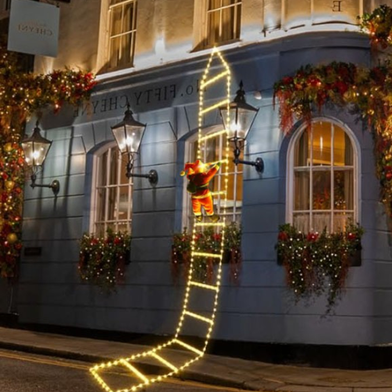 Tegooe USB Powered Santa Climbing Ladder Lights - 8 Mode Decorative Display