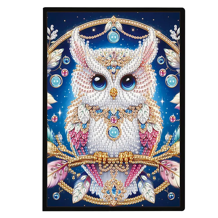 【Notebook】50 Pages A5 Special Shaped Owl 5D DIY Diamond Painting Notebook Craft for Teens gbfke