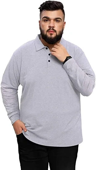 Men's Big and Tall Classic Fit Short/Long Sleeve Solid Soft Cotton Polo Shirt