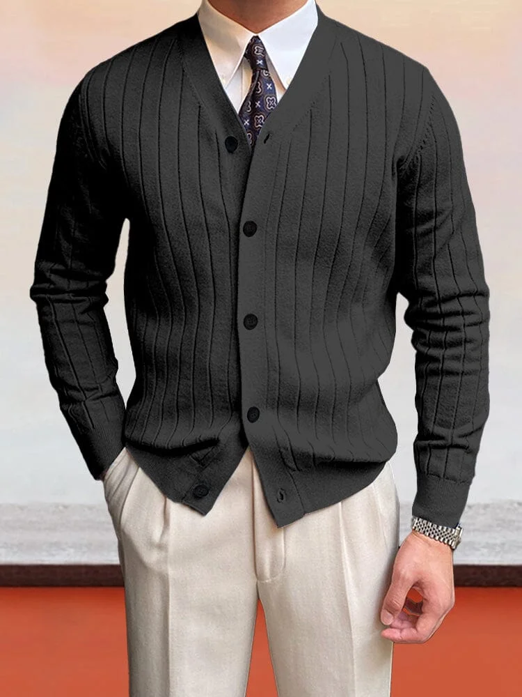Elegant V-Neck Knit Cardigan QueenFunky