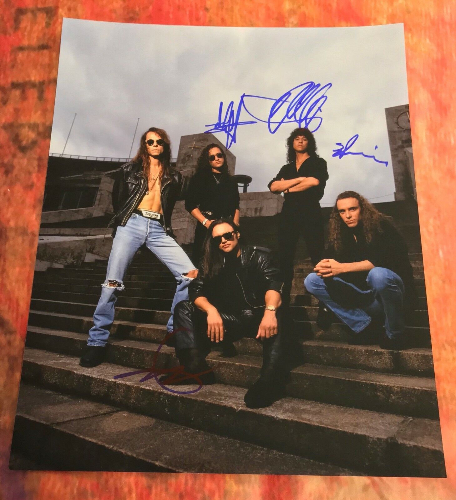 GFA Geoff Tate Band x4 * QUEENSRYCHE * Signed 11x14 Photo Poster painting PROOF Q2 COA