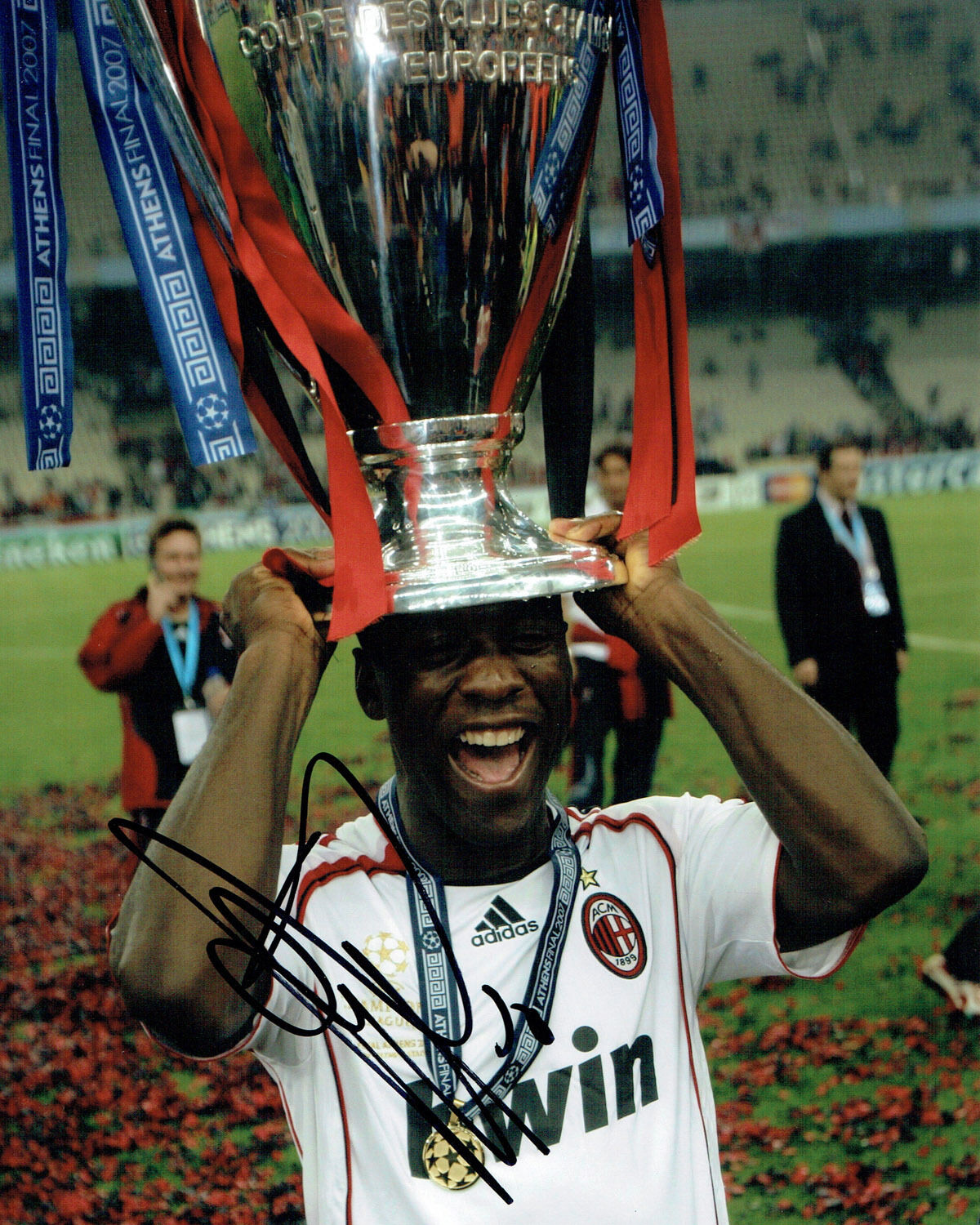 Clarence SEEDORF SIGNED Autograph 10x8 Photo Poster painting AFTAL COA AC MILAN Italy