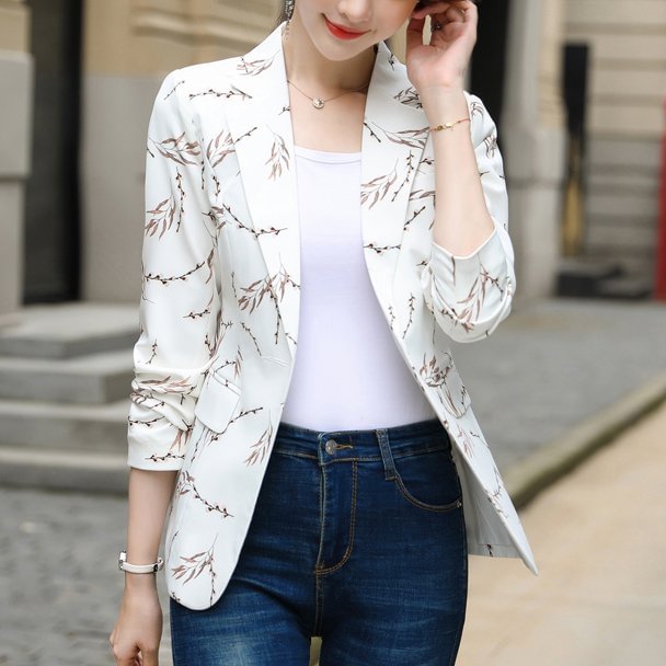Long Sleeve Floral Printed Outerwear