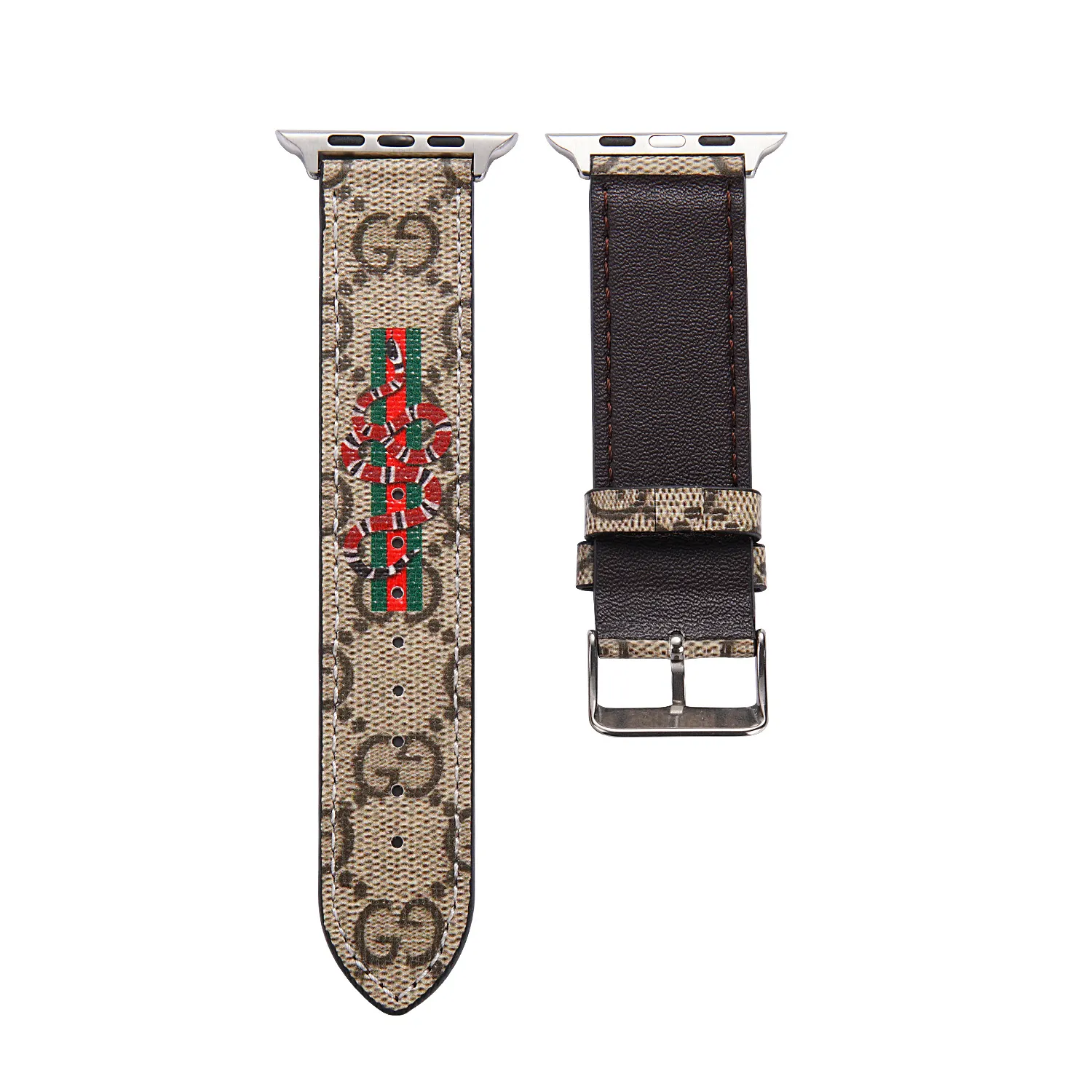 Gucci Painted Ophidia GG Leather Strap Burberry Plaid Apple Watch Band