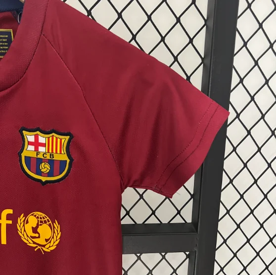 Retro 08/09 Barcelona Home Kids Kit Football Jersey Thai Quality
