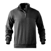 Men's Casual Jacquard Stand Collar Half Zip Wool Sweatshirt by Inlyline