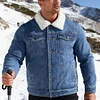 💥 2025 Hot Sale! Men's Autumn and Winter Thickened Denim Jacket with Plush Lamb Wool Cotton Coat Slim Fit Jacket