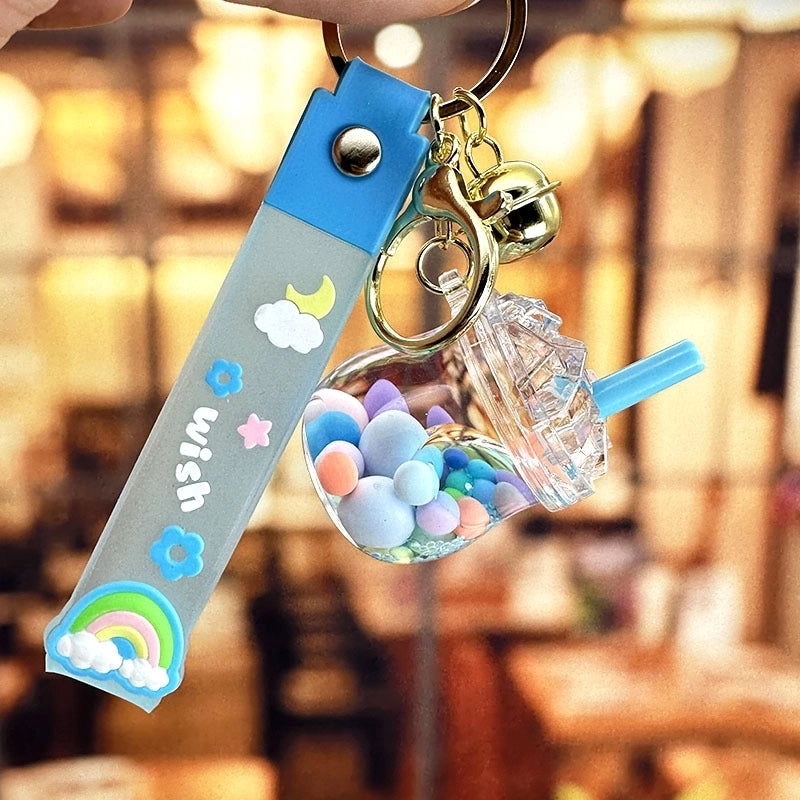 Cartoon Style Cute Cup Arylic Women’s Bag Pendant Keychain