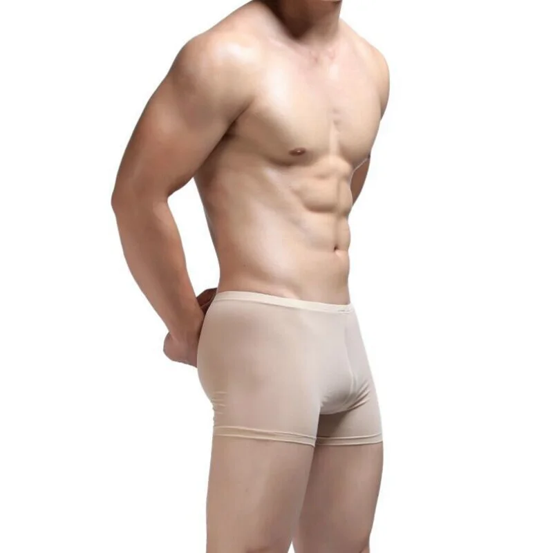 Aonga Fashion Mens  Underwear Boxers Ultra-thin Ice Silk Trunks Shorts Seamless Men Cuecas Boxers Breathable Tight Male Panties aonga