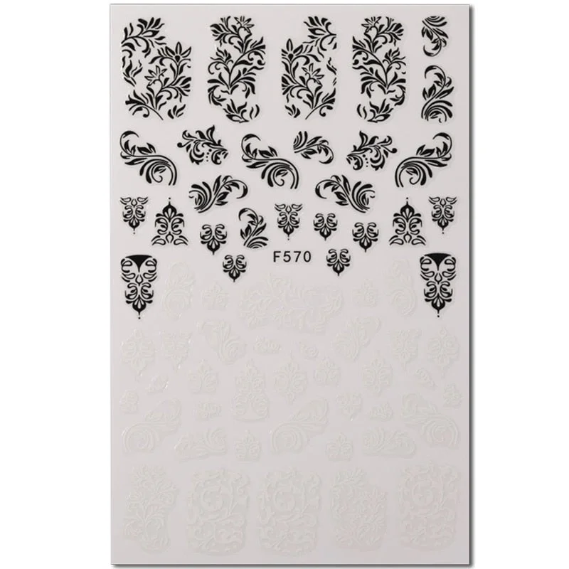 1PC Abstract Face 3D Nail Stickers Geometry Lines Love Letter Slider For Nails Gel Polish Decals For Manicures Decoration-Nail Inspo