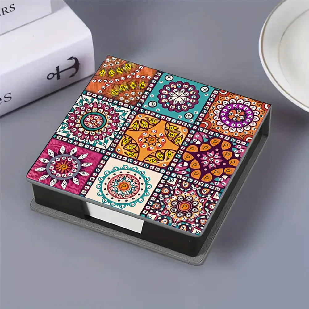 5D DIY PU Gem Painting Memo Pad Holder with 160 Sheets Paper (Mandragora)
