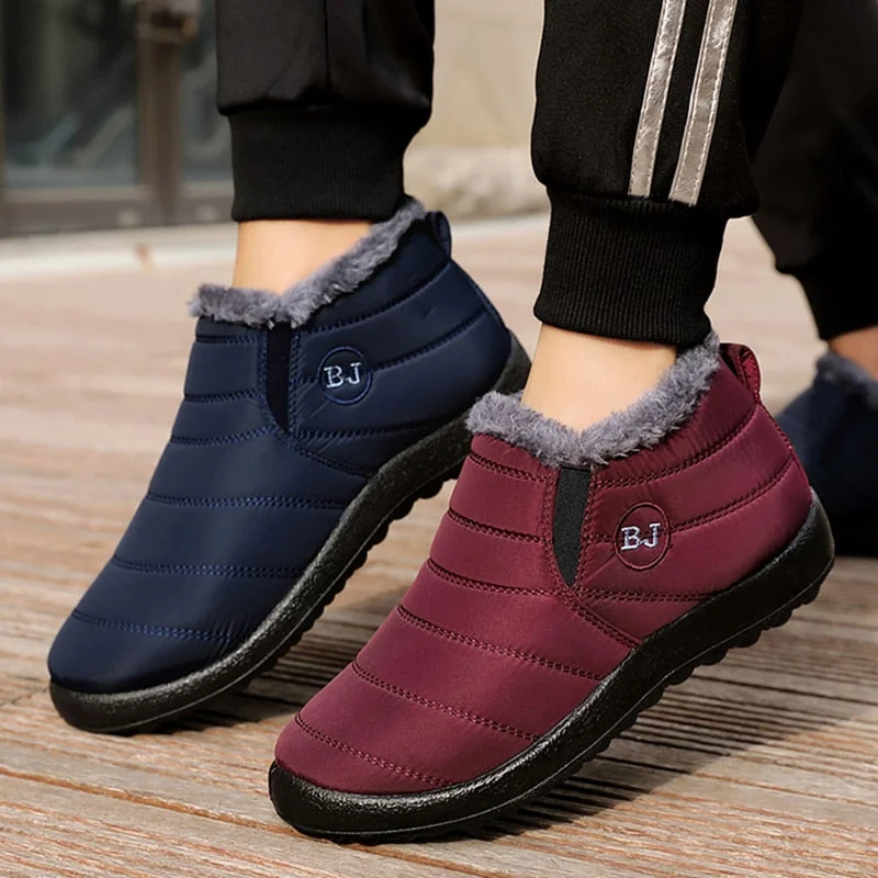Men Sneaker Plush Winter Men Shoes Waterproof Men Casual Shoes Comfortable Warm Mocassin Man Slip On Flat Shoes Male Sneakers