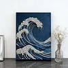 (30x40cm)DIY Pearl Painting Framed Wave Handmade Pearl Material Art Kit Living Room Decor