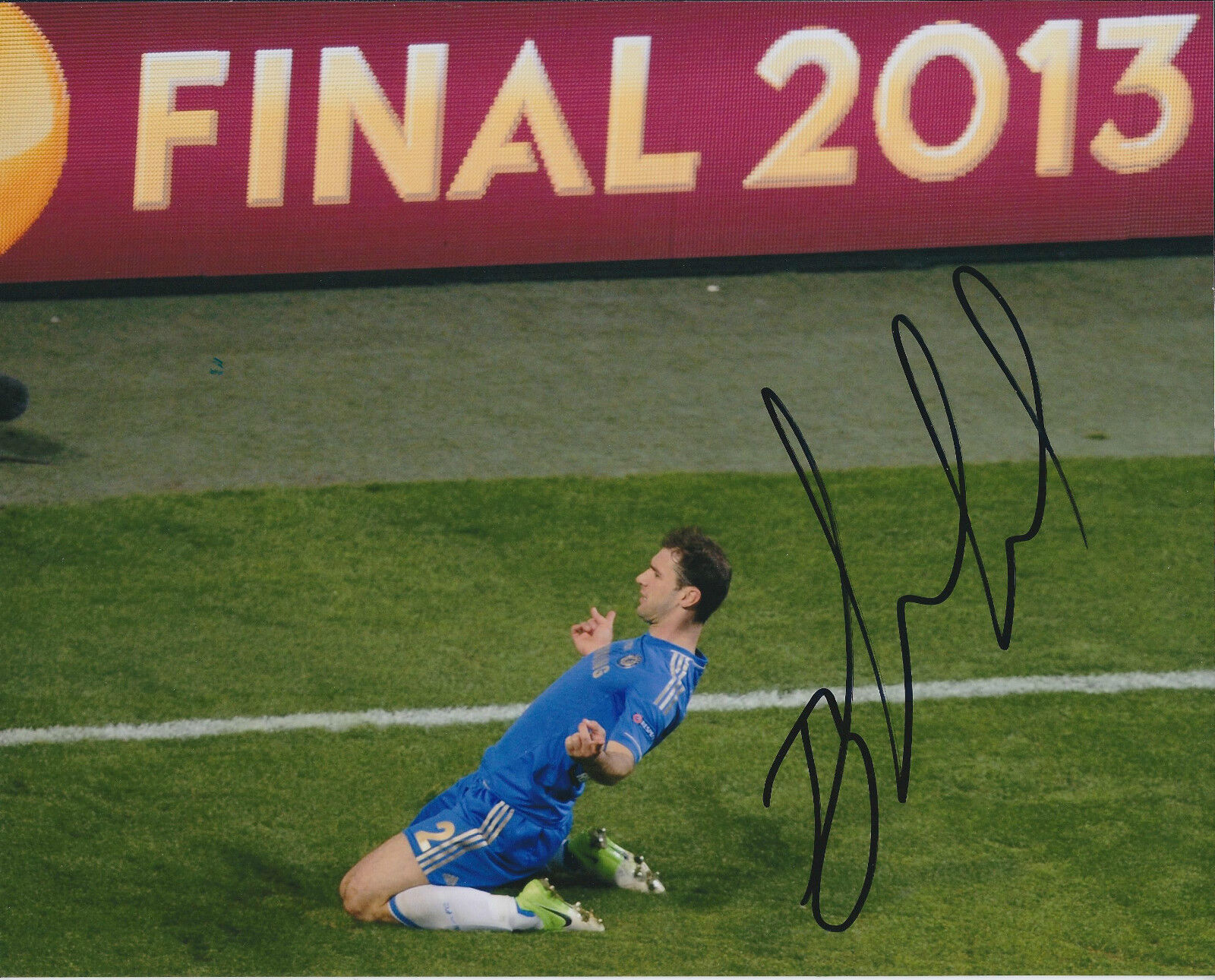 Branislav IVANOVIC Signed Autograph Photo Poster painting AFTAL COA 2013 EUROPA Goal Celebration