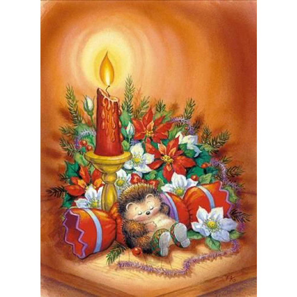 

Christmas Candle - Round Drill Diamond Painting - 40*50CM, 501 Original