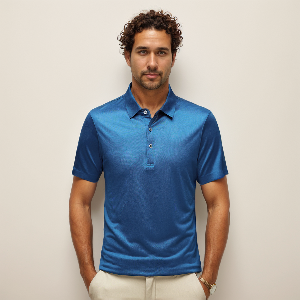 Acetate Men's Mulberry Silk POLO Shirt REAL SILK LIFE