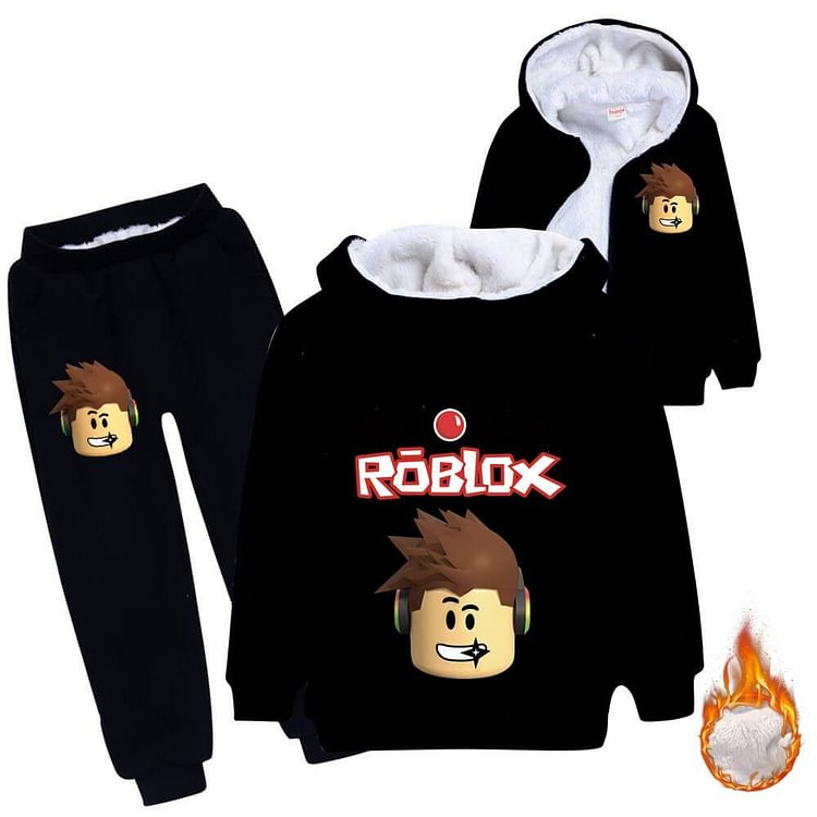 Mayoulove Red Nose Day Roblox Print Girls Boys Fleece Lined Hoodie N Sweatpants-Mayoulove