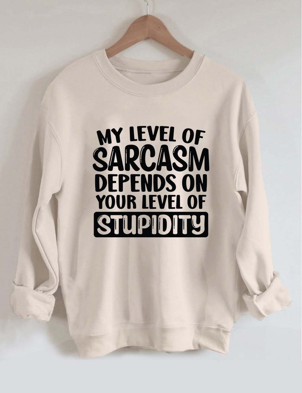 My Level Of Sarcasm Depends On Your Level Of Stupidity Sweatshirt