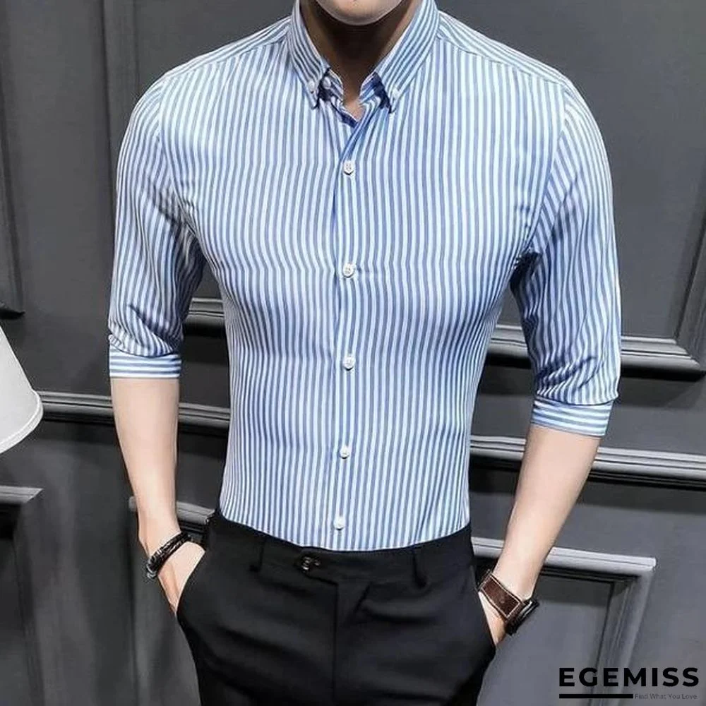 Slim Fit Striped Fashion Men's Casual Shirts | EGEMISS