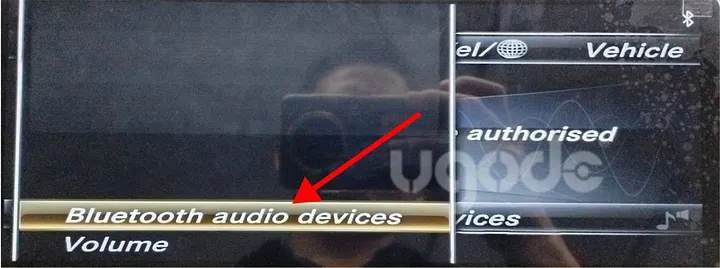 Mercedes NTG Bluetooth audio devices option highlighted